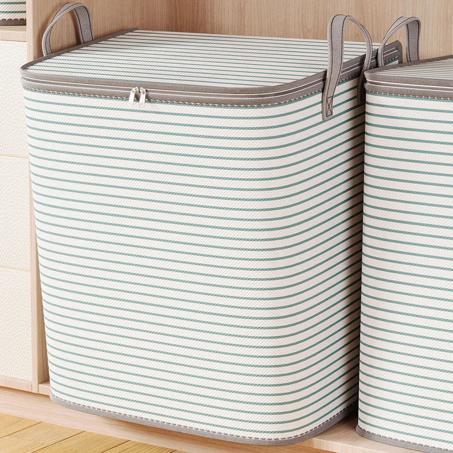 Large Capacity Foldable Storage Box for Clothes Quilts Moving Packing Storage Bag Household Organization for Blankets Clothing Qme