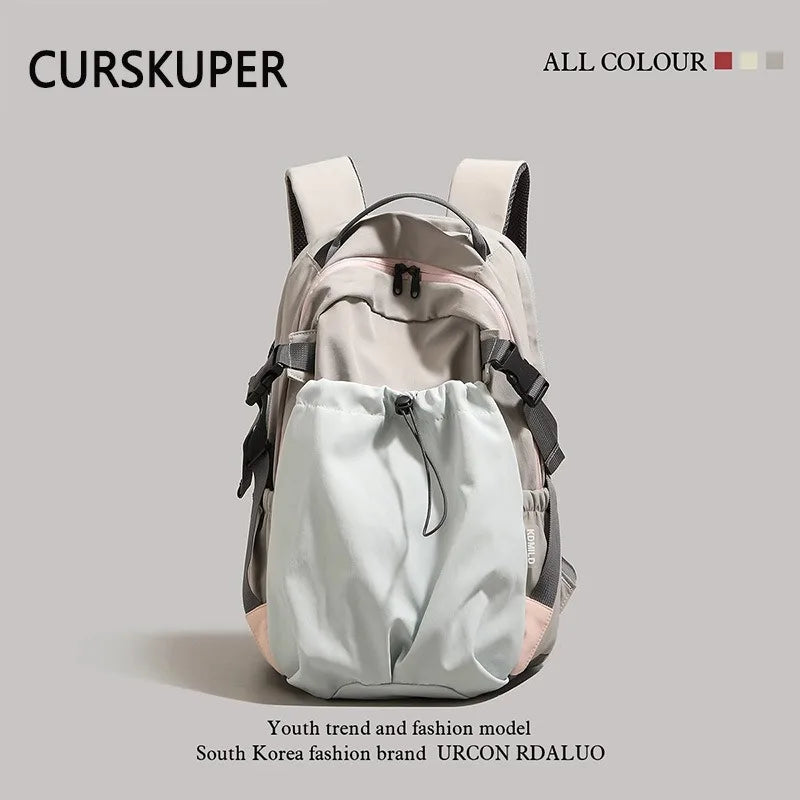Retro Tooling Large Capacity Backpack Simple Lightweight Travel Qme