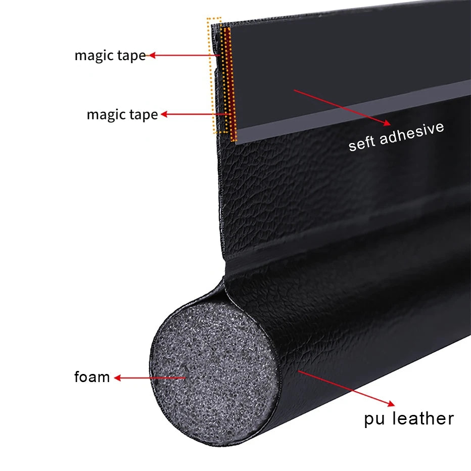 Adjustable Door Bottom Seal Strip Weatherstrip Under Door Draft Stopper Anti-Cold Windproof Gap Blocker House Acoustic Foam Qme