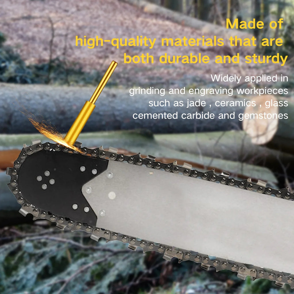 Chain saw sharpener electroplated burr stone file, durable chain saw grinding head kit, used for chain saw polishing Qme