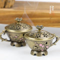 Zinc Alloy Small Craft Home Decor Plum Blossom Incense Burner Handle Qme Default Title