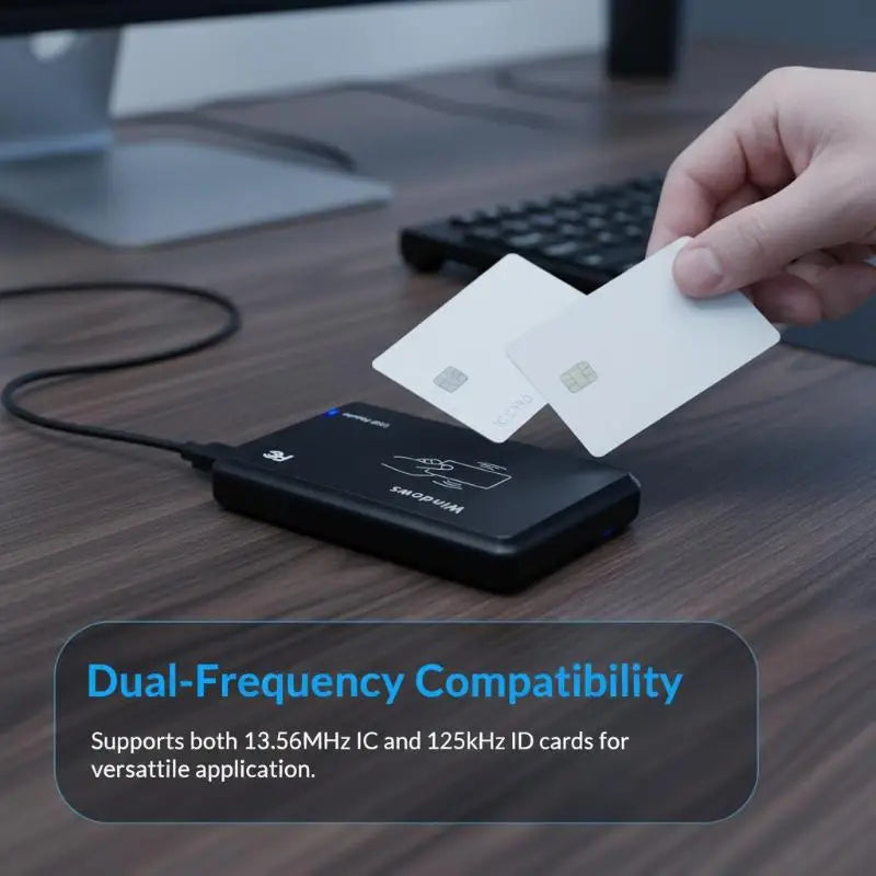 125kHz 13 56MHz RFID Reader USB Smart Card Access Proximity Detection Qme