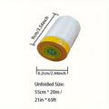 Pre-applied masking tape and drip-proof cloth - construction tape, used for preventing spills on walls, and painted furniture Qme 55cm 20m 21in 65ft 1roll