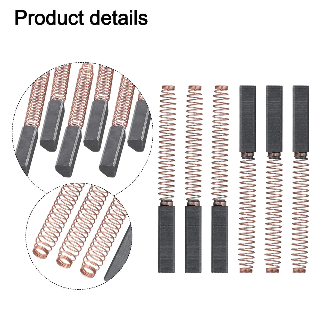 6pcs Carbon Motor Brushes W10380496 Replacement For Stand Mixer Models 4K45SS 5K5SS KSM150 KSM90 Qme