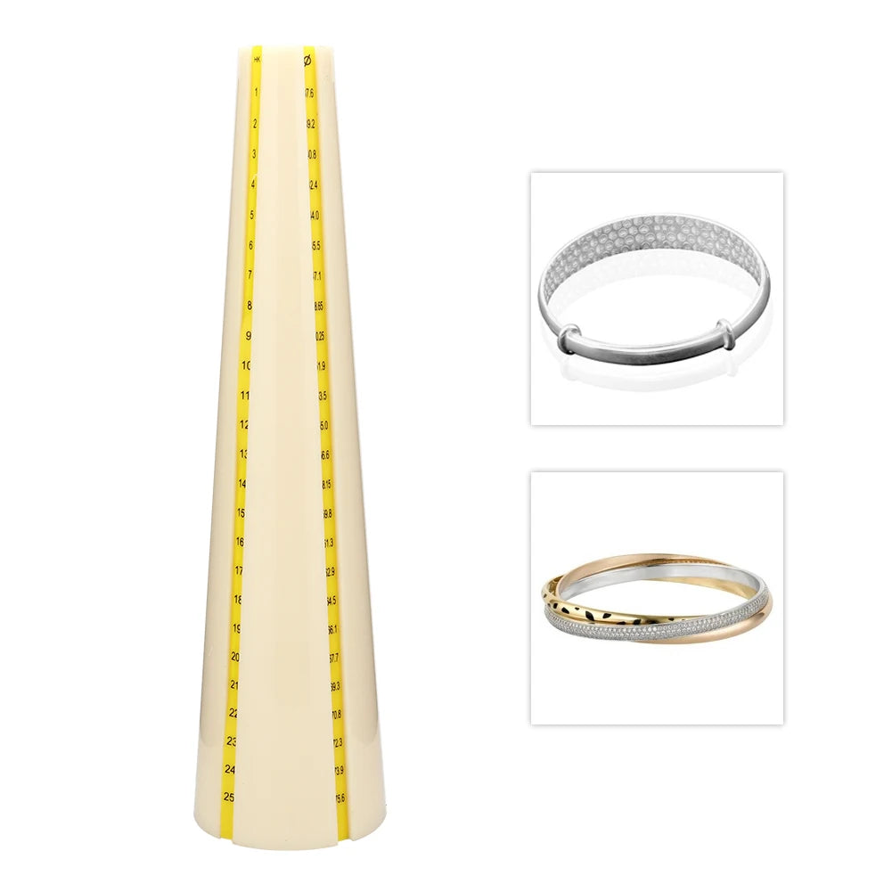 Plastic Bracelet Measuring Mandrel Stick Sizer Jewelry Hammer Repairing Making Tool for Jeweler Qme