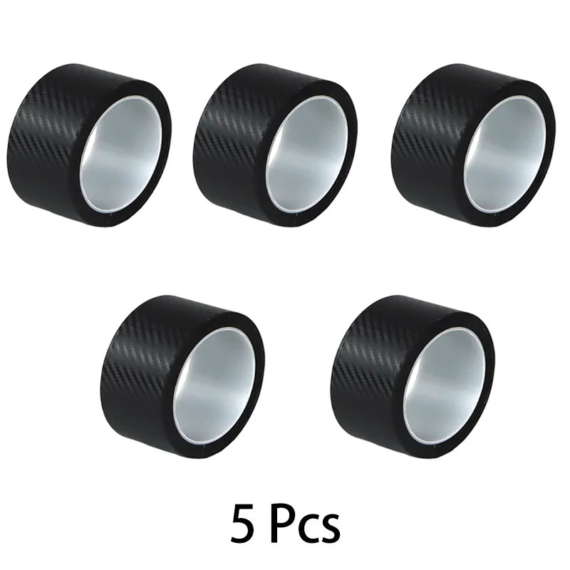SEAMETAL Carbon Fiber Car Door Sill Edge Protection Film 3D Anti Scratch Waterproof Auto Door Threshold Stickers Qme black-5roll 3M 100mm