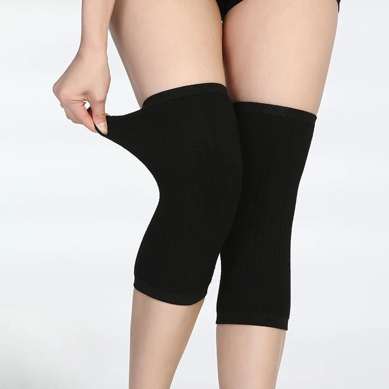Cashmere Knee Warmers, Elastic Thermal Knee Support Sleeves for Men Women, Winter Leg Warmers for Arthritis & Pain Relief Qme