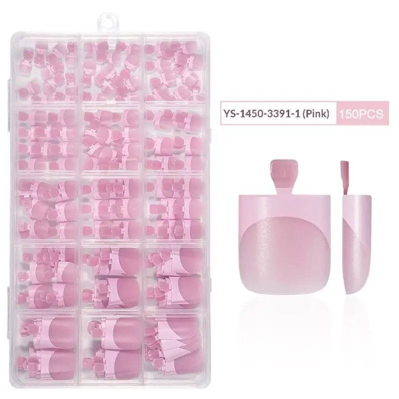 Easy Application Square Matte Full Cover Toe Nail Tips Pedicures Qme 5