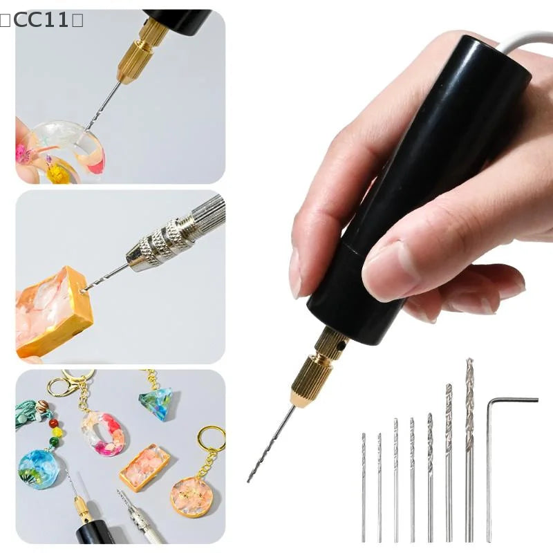 CC11Handheld Electric Drill USB Tools Epoxy Resin Jewelry Making Wood Qme