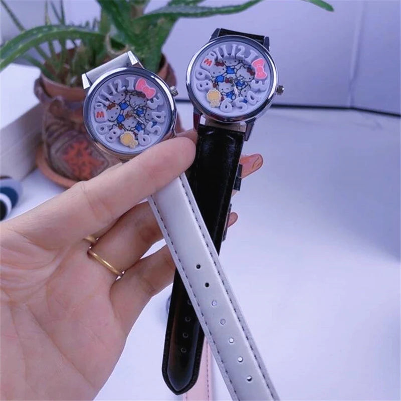Hello Kitty Cartoon Watch Stylish Watches for Students Cute and Unique Birthday Gifts for Couples Qme
