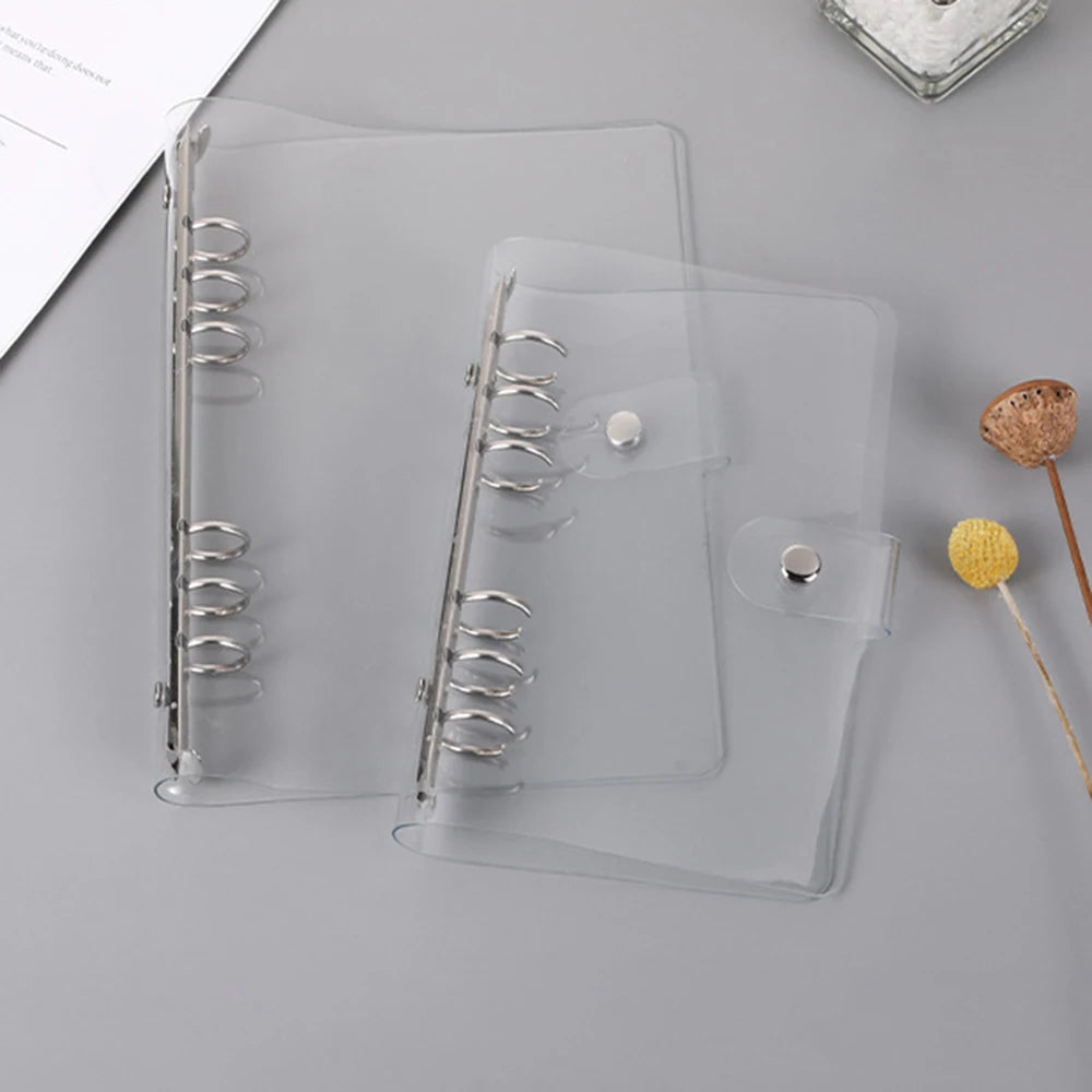 Travel Ledger Seal Punch Card A5/A6 Notebook Transparent Loose-Leaf Pvc Shell Ledger School Office Qme