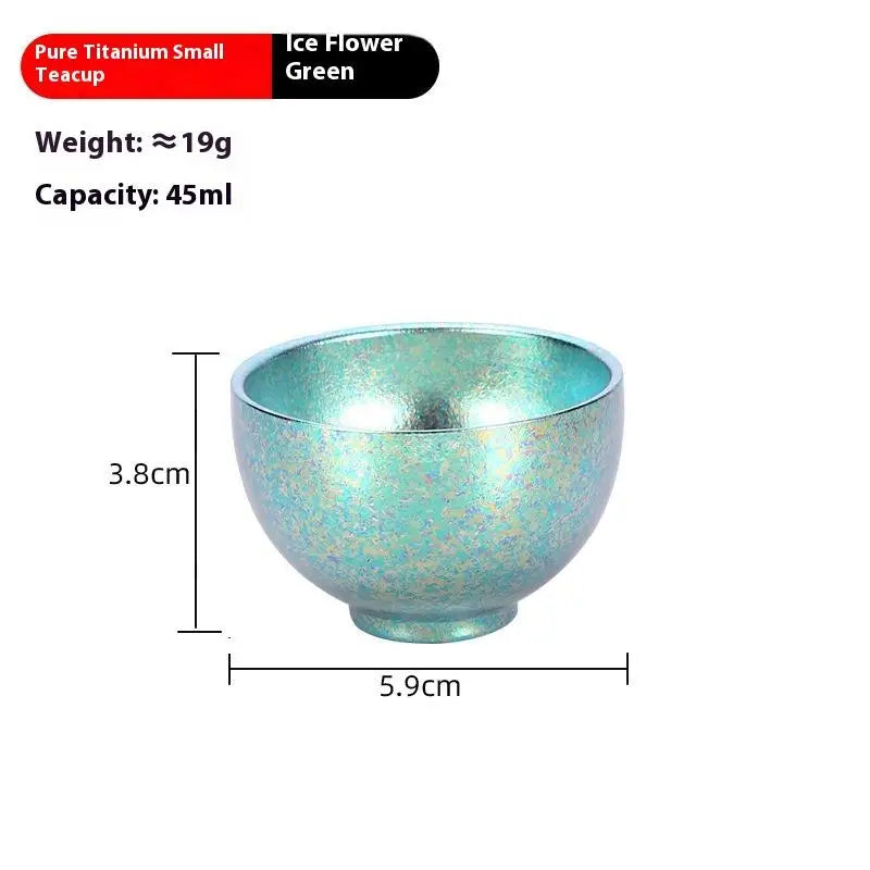 Pure Titanium Small Tea Cup Coffee Outdoor Portable Camping Tableware Qme 3 Green
