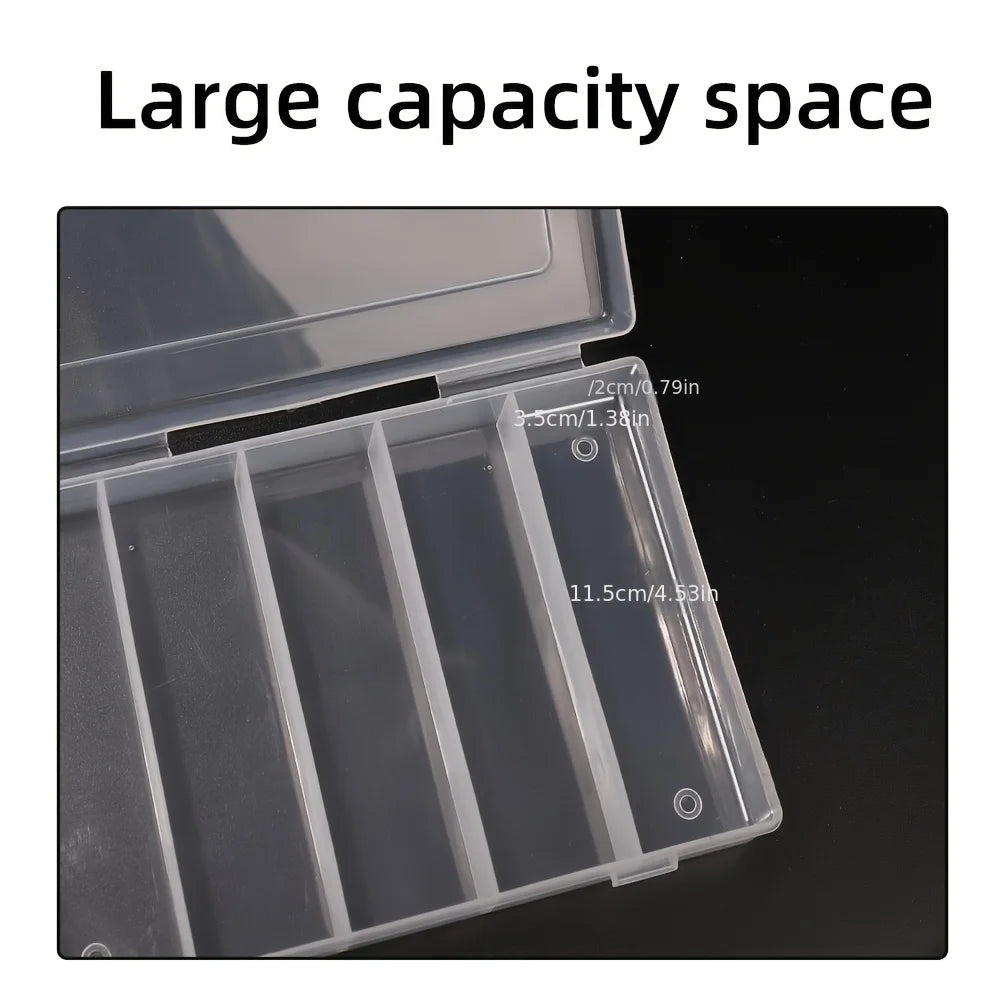 Transparent nail polish glue storage box, stain-resistant, 5 large compartments for nail glue storage, spacious organizer Qme
