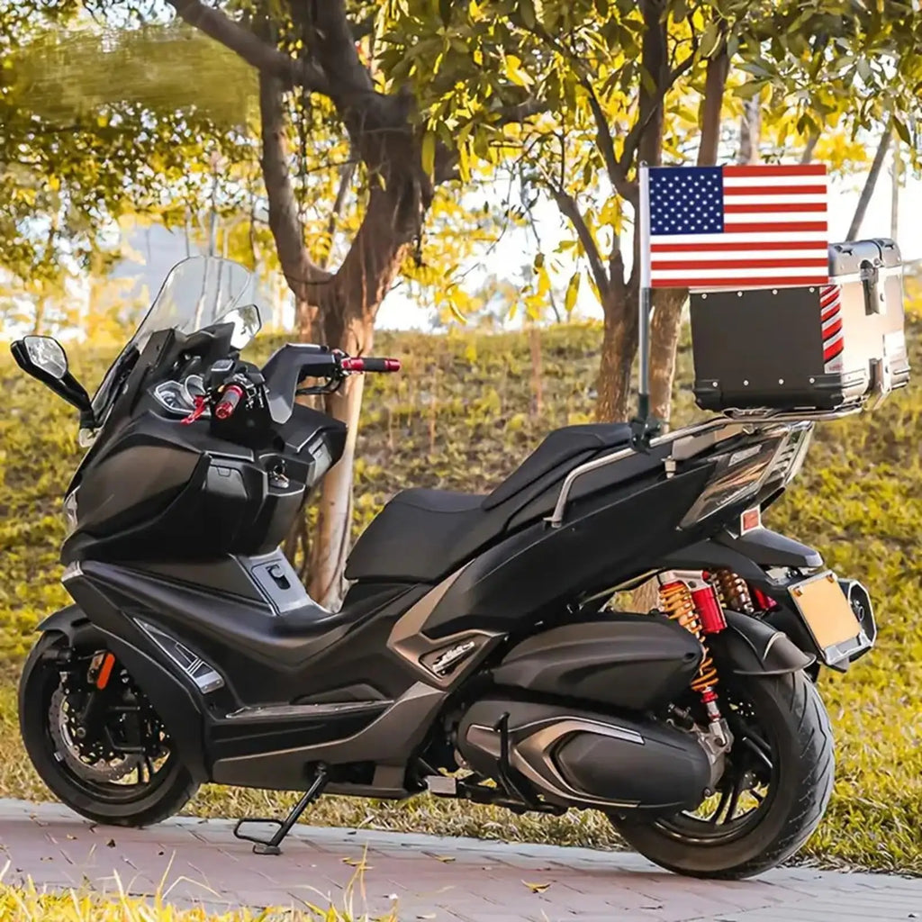 Motorcycle Flag Mount 1 3-Meter Telescopic Adjustable Stainless Steel Qme