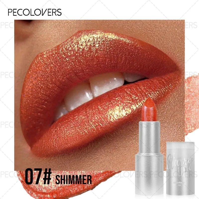 Multi-color Glitter Lipstick Shiny Charming Lips Waterproof Qme 07