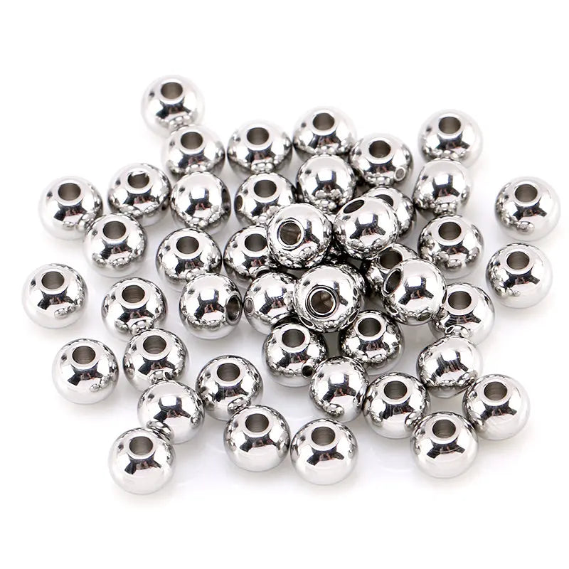 Original Gold Color Metal Spacer Beads 304 Stainless Steel Smooth Round Loose Beads Qme 2 6mm