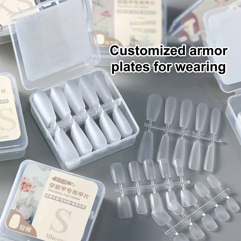 Box False Nails Press Coffin Artificial Clear Fake Nail Tips Qme
