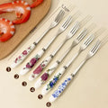 Stainless Steel Coffee Spoons Ceramic Handles Perfect Mixing Sugar Qme B