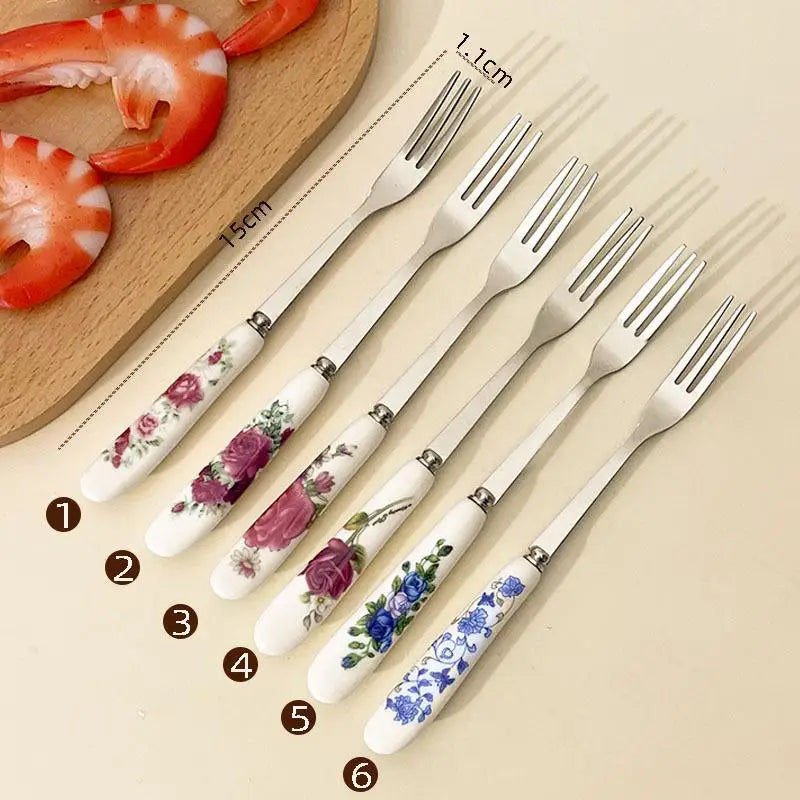 Stainless Steel Coffee Spoons Ceramic Handles Perfect Mixing Sugar Qme B