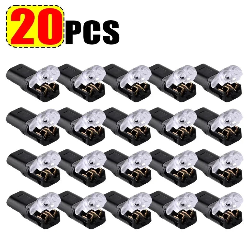50/1Pcs Waterproof Fast Plug Double-Wire Plug-in Connector Car Electrical Cable Snap Connectors 2 Pin Way Strip Lights Terminal Qme 20pcs