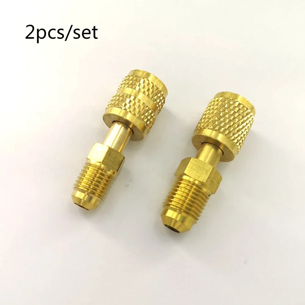2PCS Vacuum Pump Brass R410a Adapter 5/16 SAE F Quick Couplers To 1/4 SAE for Air Conditioning Adapter Quick Coupling Tools Qme