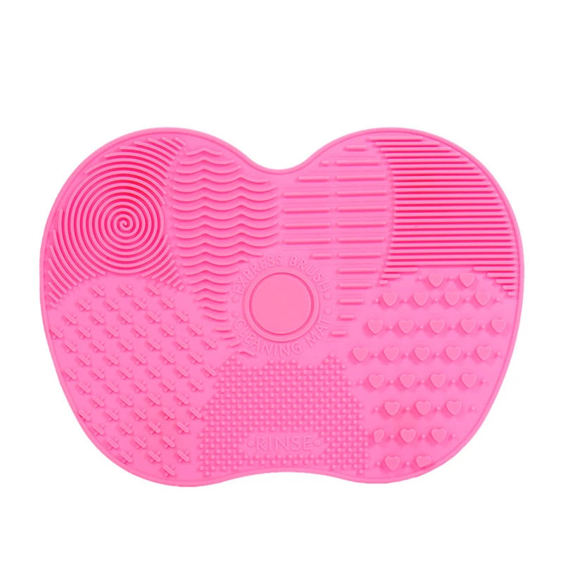 Scrubbing Pad Cosmetic Brush Cleaning Silicone Suction Cup Apple Qme Pink-S