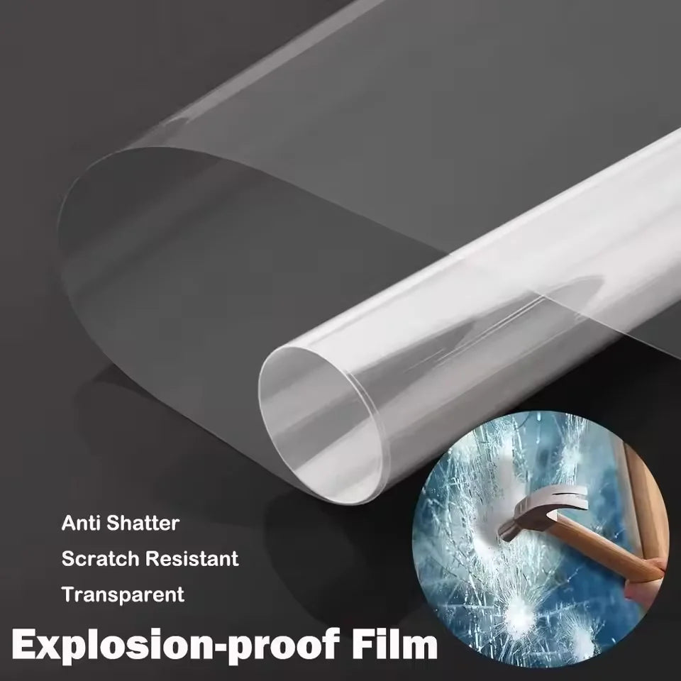 Safety Window Films Shatterproof Glass Transparent Self-adhesive Qme