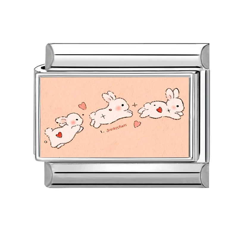 2026 Fashion Women Fruit Apple Cherry Cats Dogs Charm Italian Link