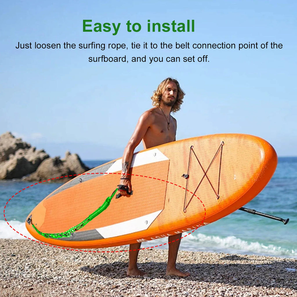 Longboard Leash Surfboard Leash Surfboard Leash 4ft 5.5mm TPU Nylon 2 Headed Surfing Strap for Shortboards Longboards Skimboards Qme