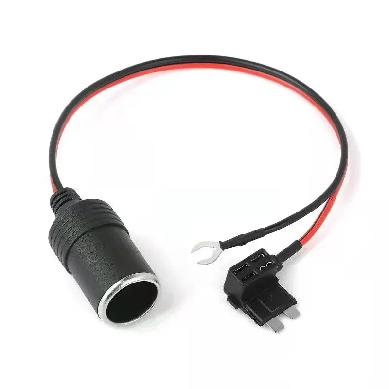 Pure Copper Car Cigarette Lighter Charger Cable Female Socket Plug Connector Adapter Cable Fuse Qme