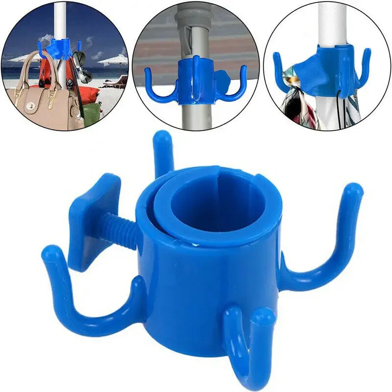 Beach Umbrella Hook Hanging Camping Trip Four Corner Beach Umbrella Hook Clasp for Towels Bags Hats Tent Accessories Tent Hook Qme
