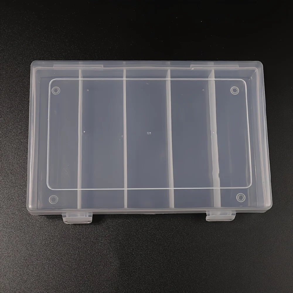 Transparent nail polish glue storage box, stain-resistant, 5 large compartments for nail glue storage, spacious organizer Qme 1PC