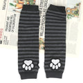 New Cute Cat Claw Half-finger Knitted Gloves Gothic Lolita Arm Cover Arm Warmers Fingerless Punk Long Wristband Y2K Girl Gloves Qme Dark Grey
