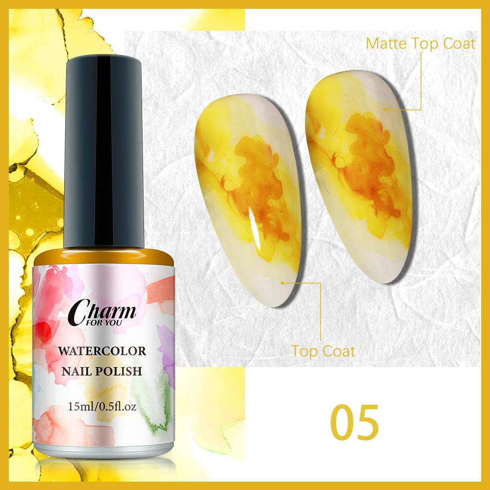 Clear Blooming Nail Gel Watercolor Marble Blossom Polish Spreading Qme 05