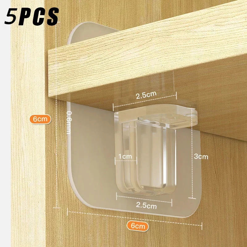 2/5pcs Wall Mount Adhesive Support Brackets Self Stick Nails For Kitchen Shelving Cabinet Home And Garden Storage Supplies Qme 5PCS2