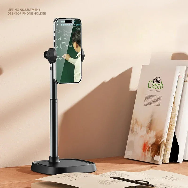 Scalable Mobile Phone Holder, Telescopic Desktop Stands, Lazy Phone Stand for Recording Video Live, Phone Grip, Aluminum Alloy Qme