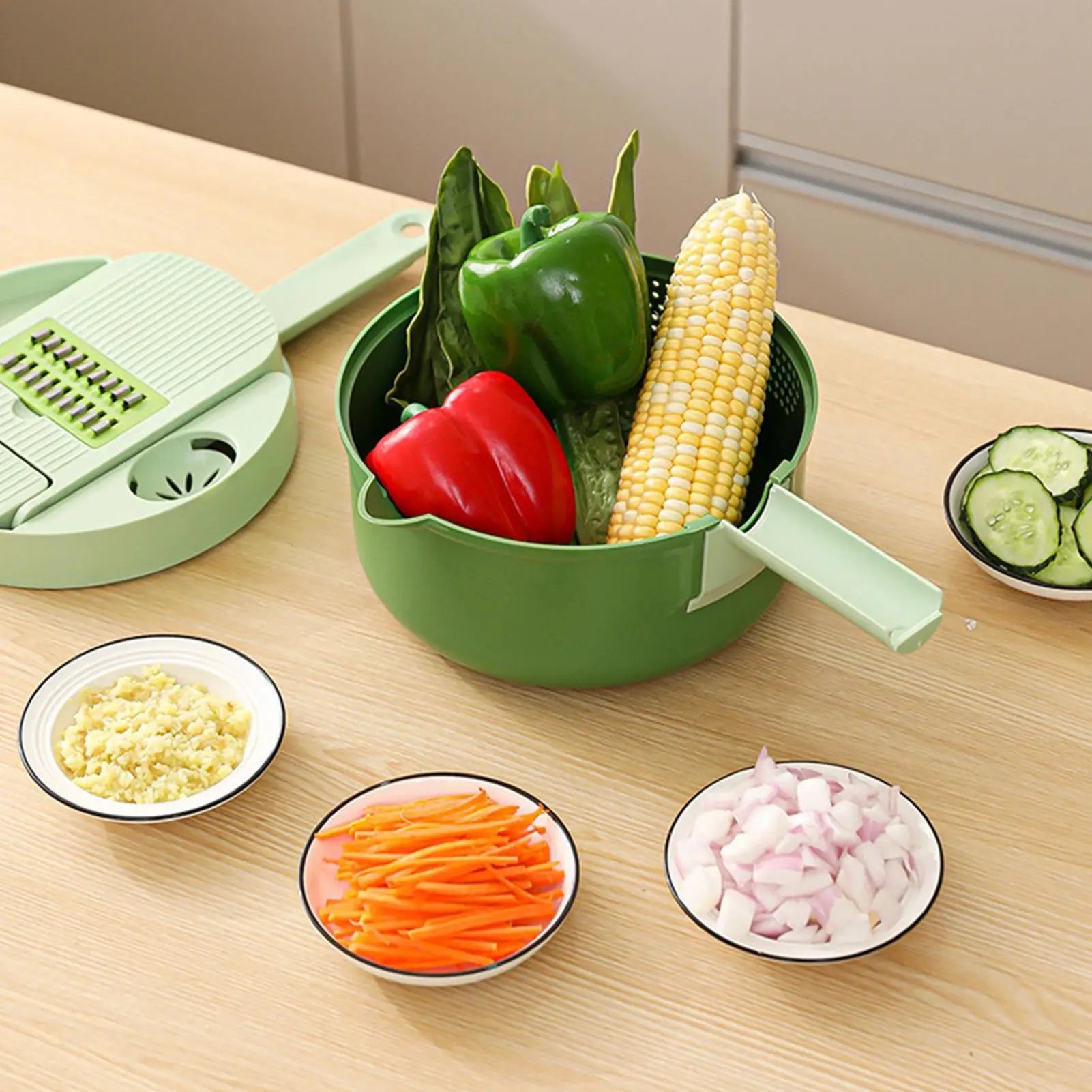 Vegetable Chopper Dicer 16-In-1 Veggie Dicer Food Cutter Household Tomato Chopper For Fruit Potato Cabbage Salad Cheese Onion Qme