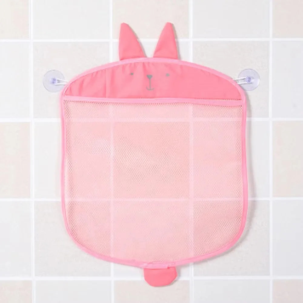 Cartoon Hanging Bag Colorful Mesh Storage Hanging Basket Kitchen Bathroom Miscellaneous Organizer Hanging Bag Qme 1pc Pink