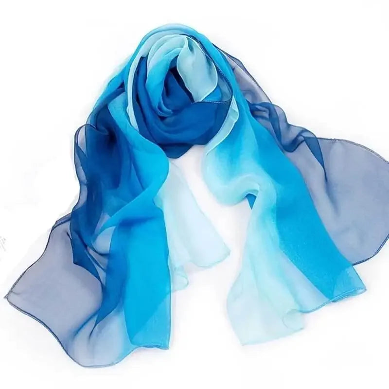 160*50cm Gradient Fashion Chiffon Scarf Women's Long Wraps and Shawls Lady Spring Autumn Scarves Bandana Hijab Stoles Qme BU
