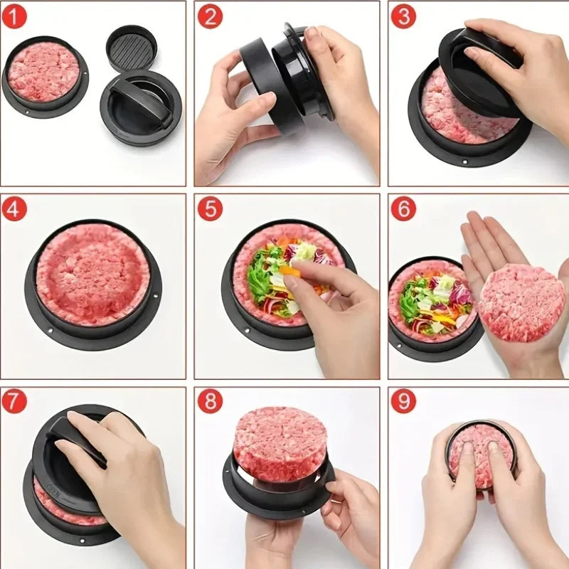 1 Set, for RV Kitchen, Burger Press, Patty Press, Cheeseburger Press, Creative Burger Press, Non-Stick Hamburger Press, Qme