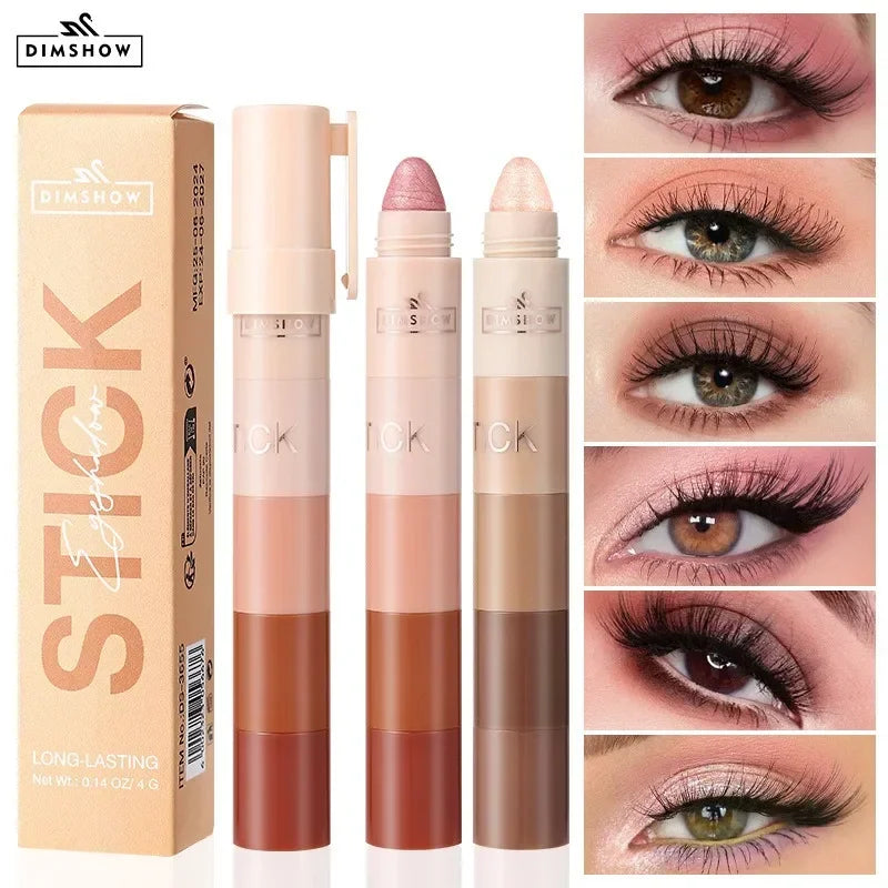 5 in 1 Eyeshadow Pencil Kit Velvet Matte Pigment Shimmer Highlight Makeup Combination Pink Brown Mini Eye Shadow Pen Cosmetics Qme