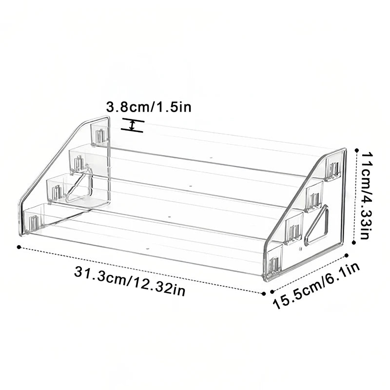 Multi-layer Clear Acrylic Nail Polish Display Stand Plastic Storage Qme 4 layers