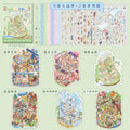 TIANZI 37-Piece Cartoon Miniature Scene Sticker Book - Mini 3D Cottage Journal Materials, DIY Creative Handmade Collage Decals Qme F
