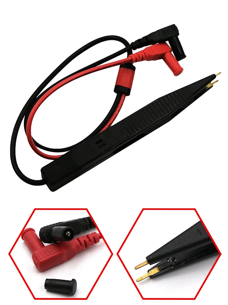 1pc Chip Test Clip Multimeter Probe Tweezers Patch Protective Head For Capacitance Inductance SMD Components Chip Test Clip Qme