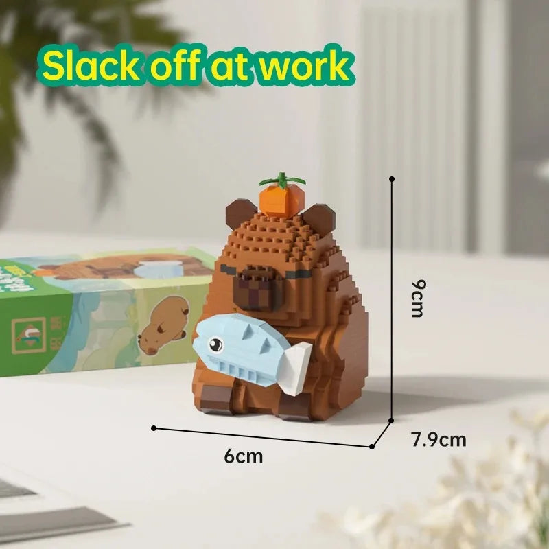 NEW Creative"Capybara Building Blocks Set-Cute Water Guinea Pig DIY Model | Fun STEM Toy for Kids & Adults",ideal birthday gifts Qme M3150 Opp bag packing