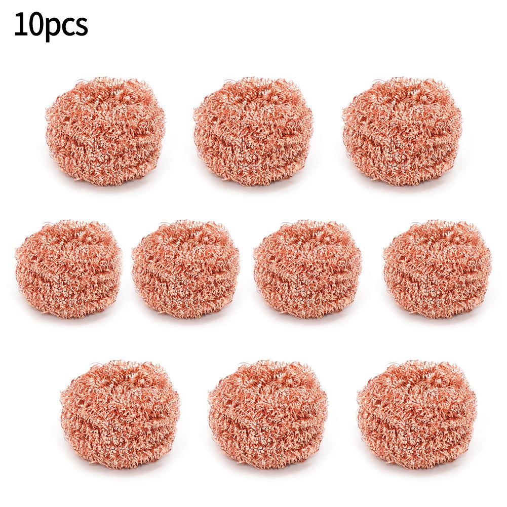 10PCS Copper Metal Wire Sponge Ball Iron Tip Nozzle Cleaner Slag Remover Cleaning Ball Desoldering Soldering Iron Mesh Filter Qme Default Title