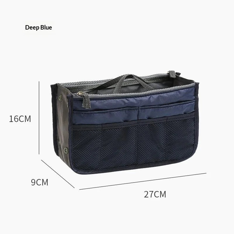 Multifunctional Bi-fold Storage Bag Double Zipper Large Capacity Storage Arrangement Makeup Toiletries Classification Bag Qme A13