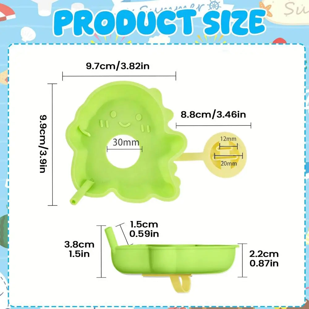 1pcs Ice Pop Holders For Kids Reusable Anti Drip Portable Cute Leak Proof Ice Cream Holder For Daily Home Summer Outdoor Travel Qme Green