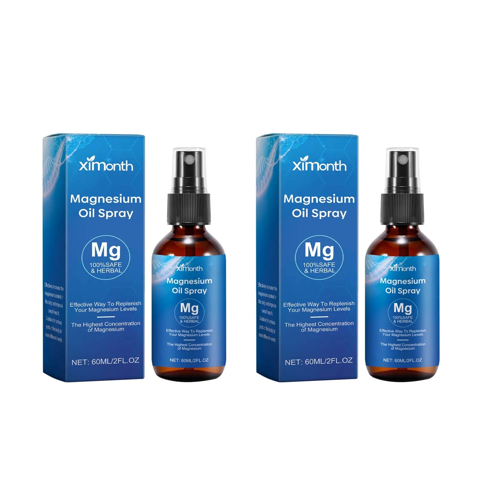 Essential Oil Magnesium Spray Relieves Muscle Body Pain Smoothes Softens Skin Magnesium Oil Spray Relaxation Better Sleep Care Qme 2Pcs