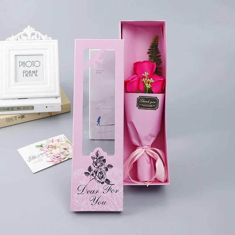 Multi-Use Artificial Soap Flower Bouquet With Gift Box Luxury Soap Florals Simulation Rose Bouquet Wife Girlfriend Gift Qme style 5